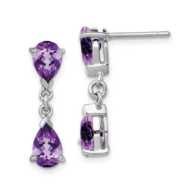 Amethyst Dangles Gift for Her Amethyst Earrings Sterling Silver  Earrings Purple Earrings